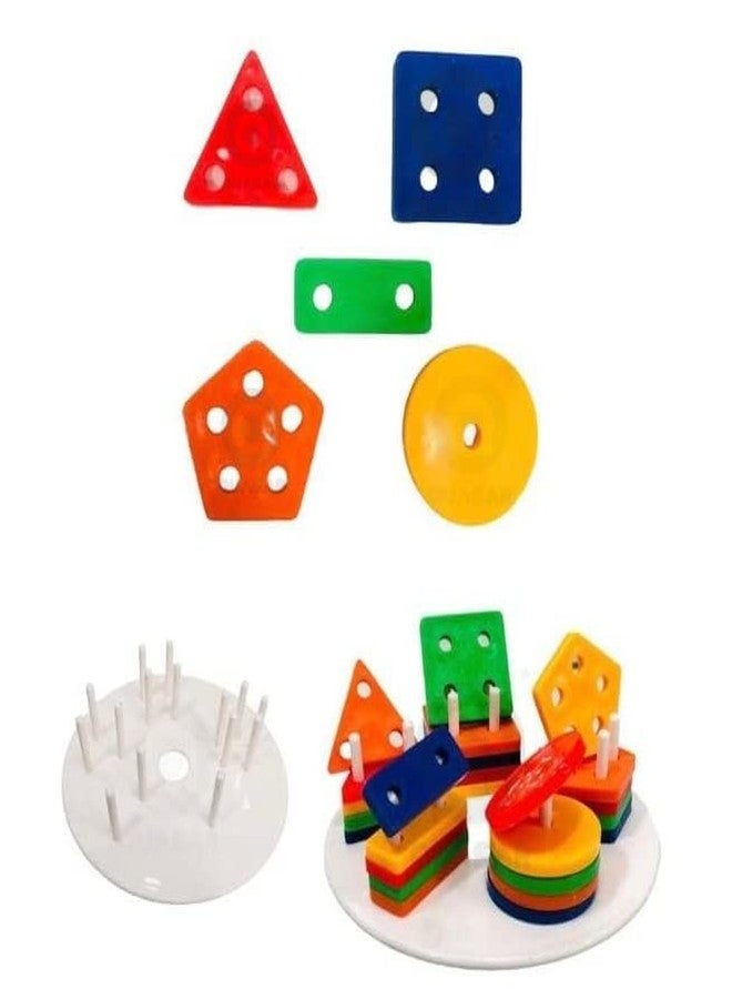 Quasar Geometric Assembly Sorting Stacking for Toddlers Non Toxic Toy, Eco-Friendly BPA Free, Creative Learning Educational Girls Boys for Kids +3 Year Puzzle, Best Gift Toy - Image 1